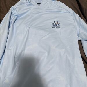 NWT Peter Millar Light Blue Hoodie with PGA Logo